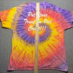 Vintage Tie Dye Pizza Place T Shirt Mens XL Purple Red Yellow Spiral Colortone