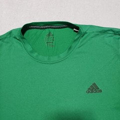 Adidas Performance Tee Mens XL Green Graphic Logo T Shirt Quick Dry