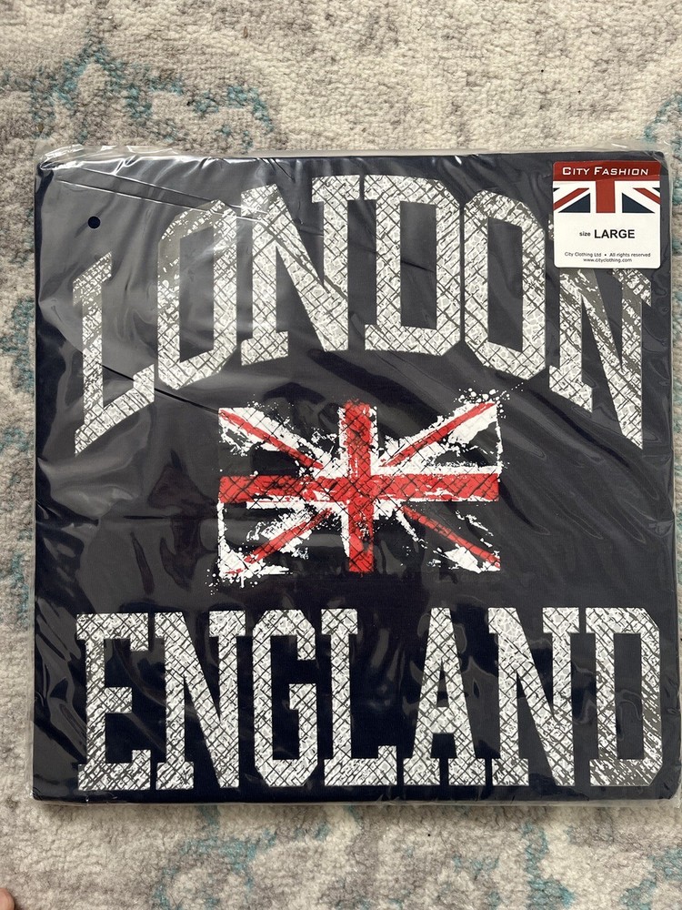 London England T Shirt Blue Size L Original Package