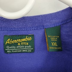 Abercrombie & Fitch Mens XXL Purple Yellow Felt Applique Graphic T-Shirt Cotton