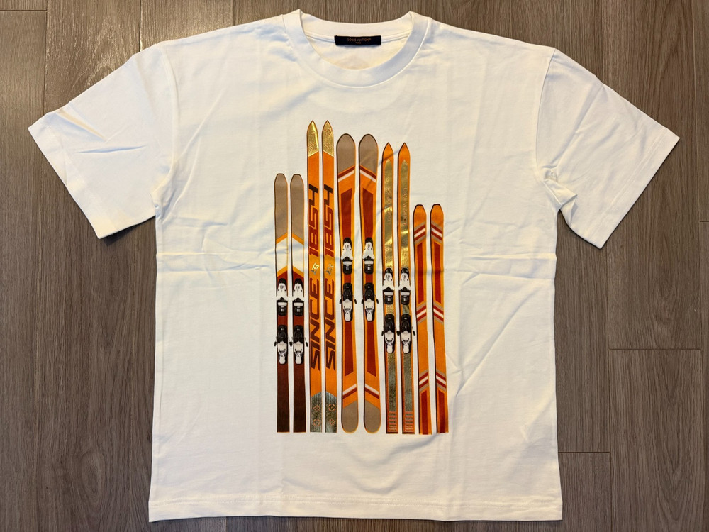 Louis Vuitton Printed Cotton Tee Shirt milky white sz M