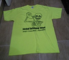 Official Jackyl Band Shirt Drinking Team Crown Royal Skeleton High Res Yellow L