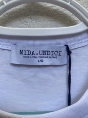 Mida Undici Italy Men’s Large White T-Shirt Short Sleeve Crew Neck NWT