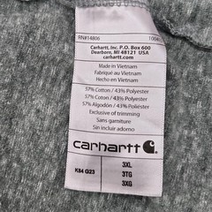 Carhartt Men Shirt 3XL Gray K84 G23 Henley Button Logo Short Sleeve