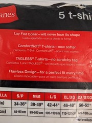 Hanes Tagless 5 T-shirts Lay Flat Collar White New In Pkg Comfort Soft Sz 3XL
