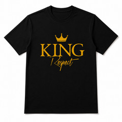 King Crown Respect Graphic T-Shirt Men’s Stylish Royal Streetwear Tee