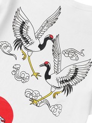 Niepce Men’s Crane and Waves Graphic Tee Japanese Streetwear T-Shirt