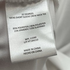 32 Degree Cool T-Shirt Men Extra Large White Casual Comfort Stretch Performance