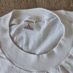 Vintage 90s Jockey White Single Stitch Tshirt Size L
