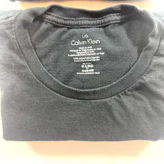 Calvin Klein Black T-Shirt Lot Men’s Large Crew Neck & V-Neck Cotton 3 Pack