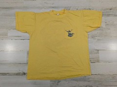 Vintage 70s Single Stitch Shirt Mens Large Yellow Surfer Graphic Double Sided