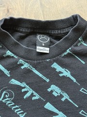 Rogue Status Gun Show All-Over Shirt Large Black & Aqua Short Sleeve Rob Dyrdek