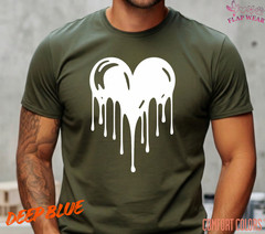 Unisex Dripping Heart Love T shirt Men T shirt Women valanity day Romantic