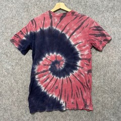 Death Wish Tie Dye T Shirt Red Navy Blue Spiral Logo Short Sleeve Men’s Small