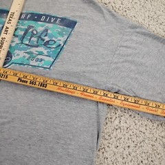 Salt Life Shirt Mens XLG Gray Fish Surf Dive Crew Fishing Beach Outdoor Travel A