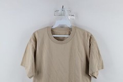Vintage 90s Streetwear Mens Small Faded Blank Short Sleeve T-Shirt Beige Cotton