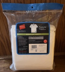 Hanes Ultimate Men’s 6 Pack FreshIQ V-Neck Tee, White Size Large