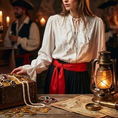HHJJRZ Satin Pirate Sash Dress Belt Pirate Long Silk Waist Sash For Men Women
