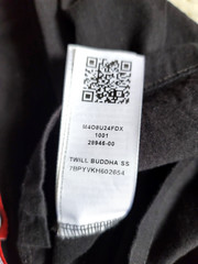 True Religion Black Tee Shirt Twill Sewn Buddha Guitar Logo Mens Medium