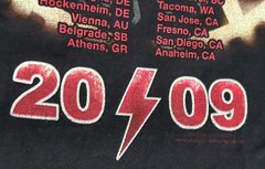 AC/DC Black Ice 2009 Tour Shirt Men Large Black Short Sleeve Double Sided Anvil