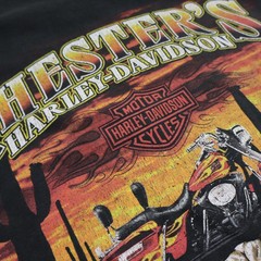 Vintage Harley Davidson T-Shirt Mens L Joker Flames Chester’s Mesa AZ USA Made
