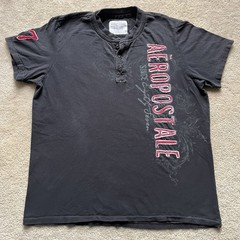 Vintage Y2K Abercrombie And Fitch Henley Button Up Spell Out T Shirt