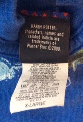 Harry Potter T-Shirt Dragon Blue 2000 Y2K Tee Shirt Youth XL