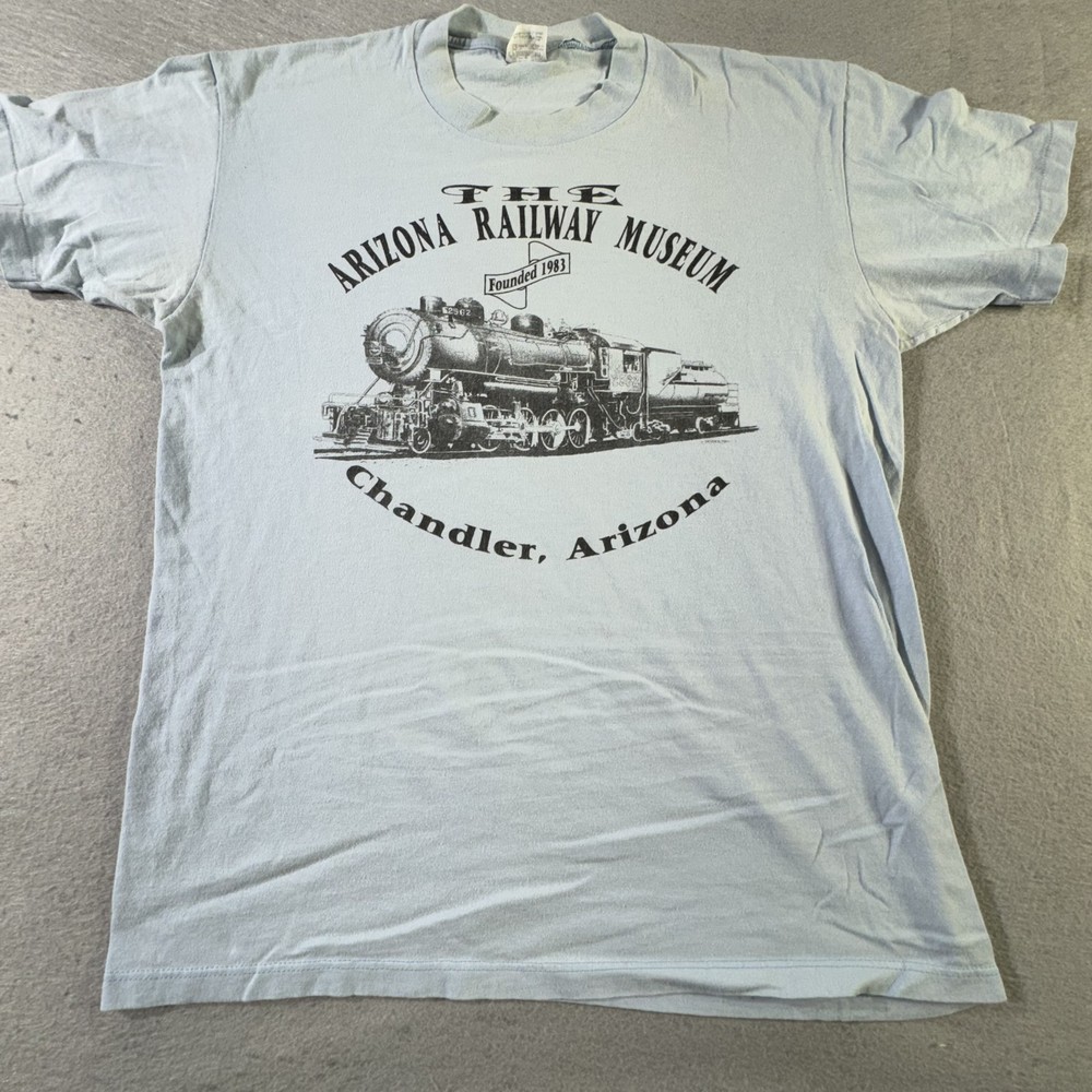 Vintage Arizona Railway Museum Shirt Mens Large Train Graphic Chandler 80s USA