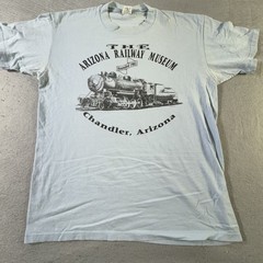 Vintage Arizona Railway Museum Shirt Mens Large Train Graphic Chandler 80s USA