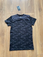 Gym King Mens Performance Camo Contrast T Shirt Panel Short Sleeve Gym