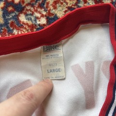Vtg Strohs Jersey L Beer Lager Logo S/S Tee Bike Athletic Shirt USA 80s Red