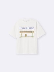 GU Washed Graphic T-Shirt Forrest Gump Movie Poster Quote Vintage Style Japan