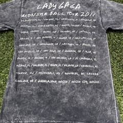 Lady Gaga Monster Ball Tour Gray Double-Sided Graphic Print Crew Neck T-Shirt S