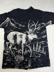 Art Unlimited Vintage Single Stitch Deer All Over Print T-Shirt Size L 1995