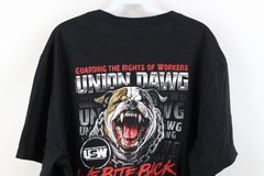 Y2K Mens 2XL Faded USW Local 207L United Steelworkers Union Dawg T-Shirt Black