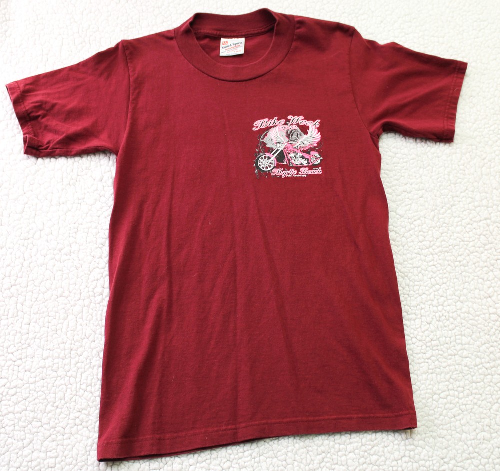 Bike Week Myrtle Beach Men’s T-Shirt Red Size 34-36 United Sports Activewear