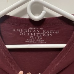 American Eagle Men’s Burgundy Graphic Crew Neck Long Sleeve T-Shirt XL