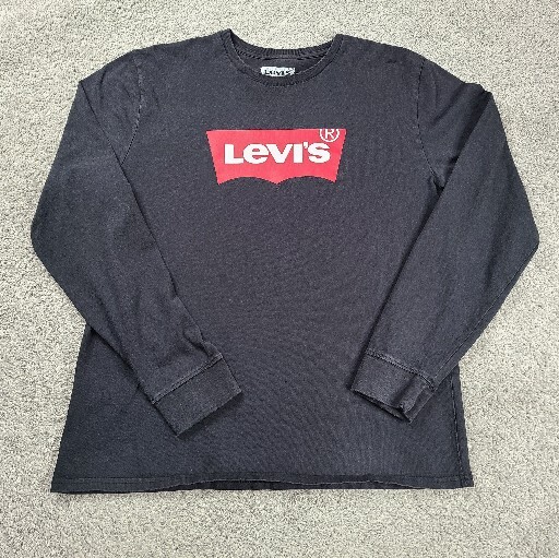 Levi’s T-Shirt Men’s Size Large Long-Sleeve Black W/Red Tab Logo