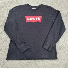 Levi’s T-Shirt Men’s Size Large Long-Sleeve Black W/Red Tab Logo