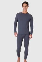 2pk Hanes Men’s Thermal Long Sleeve Performance Base layer Crewneck Gray Small