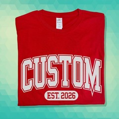 Custom College Font Shirt Varsity Text Gift For favorite University Brand Tee