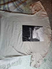 The North Face Men’s Beige Graphic Logo Recycled Knit Crew Neck T-Shirt S