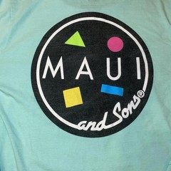 VTG 90’s Maui &Sons Cookie Logo Long Sleeve Celadon Mens Size S w/ Imperfections