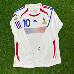 France Zidane #10 World Cup 2006 White Soccer Long Sleeve Away Jersey