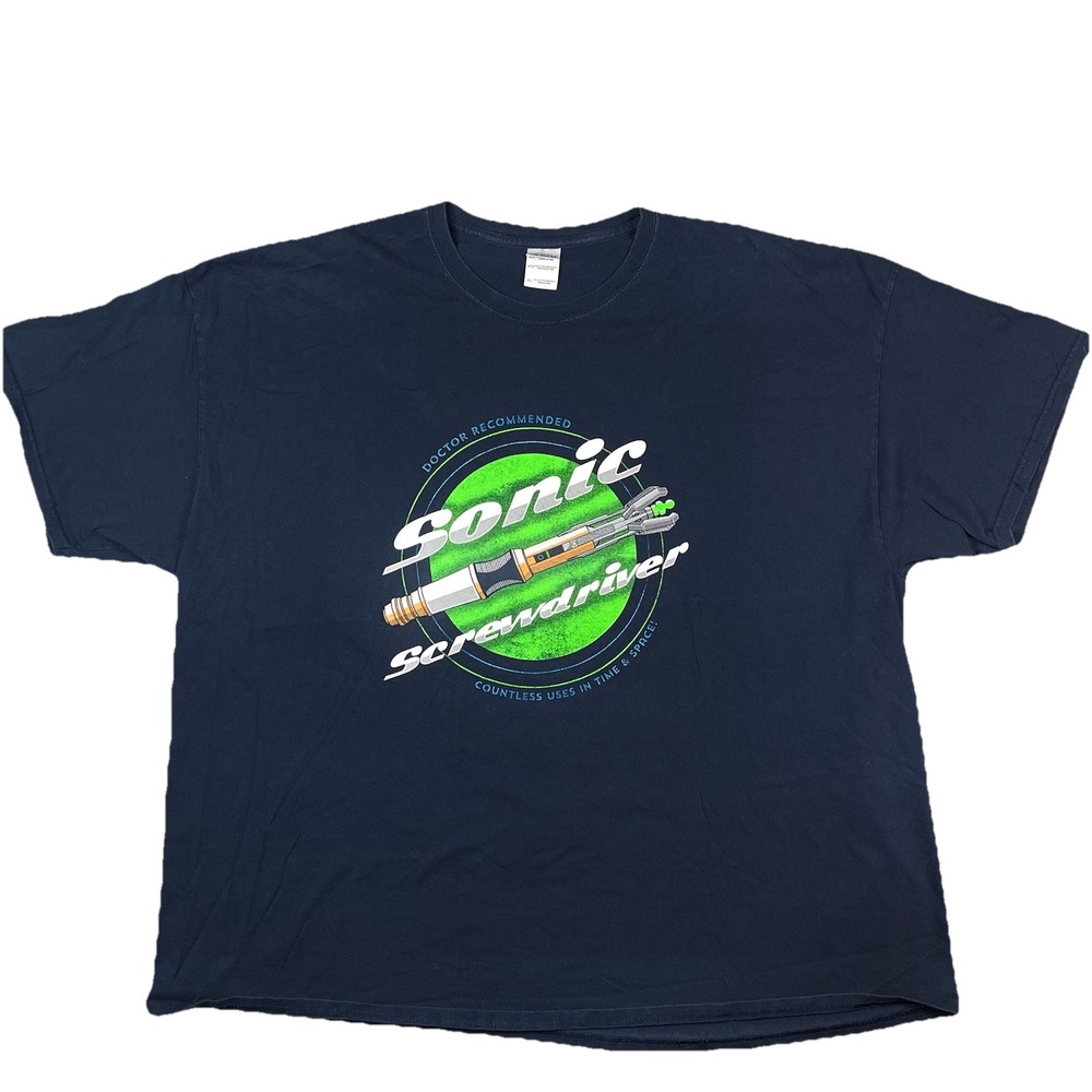 Doctor Who Sonic Screwdriver Doctor Recommended Navy Graphic T-Shirt 4XL