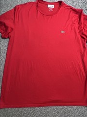 Lacoste Short Sleeve T Shirt 100% Cotton Men’s Size 3 X Red