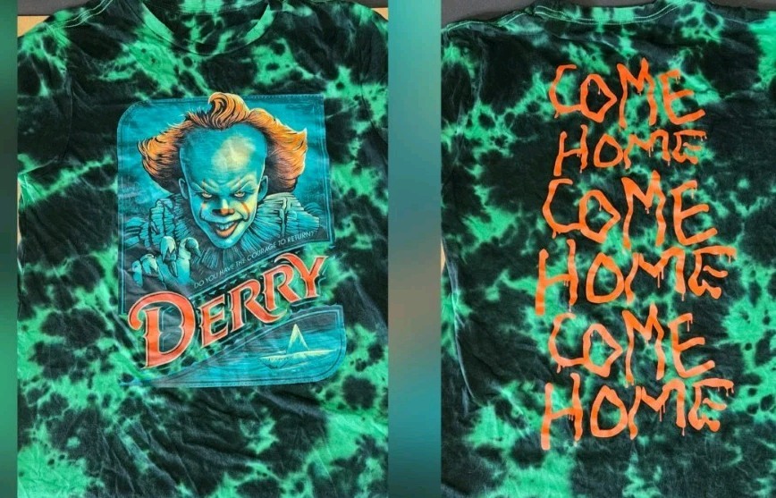 RARE Pennywise IT Derry “Come Home” Double Sided Tie Dye Shirt Mens Sz Med EUC