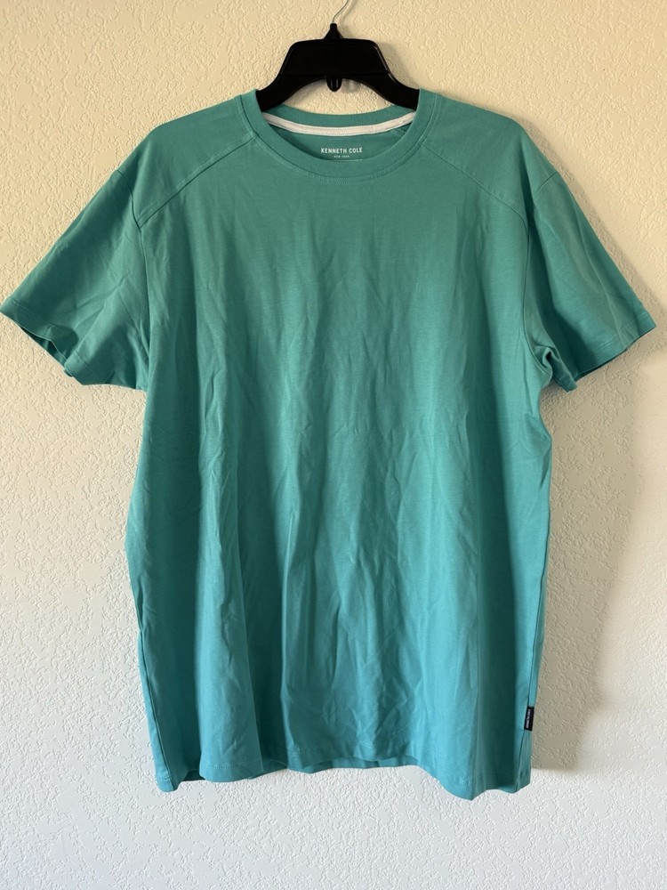 Kenneth Cole Men’s T Shirt Stretch Breathable Soft Cotton Deep Aqua Size Large