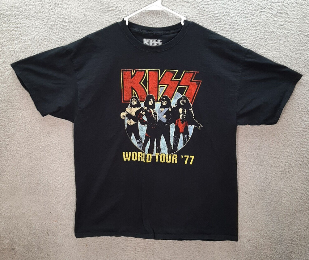 Kiss Shirt Adult XL Black Crewneck Short Sleeve Graphic Tee 80s 90s Rock Music