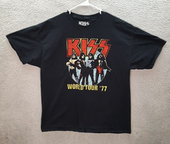 Kiss Shirt Adult XL Black Crewneck Short Sleeve Graphic Tee 80s 90s Rock Music